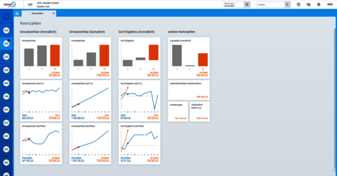 Diamant - Dashboard mit wichtigen Kennzahlen