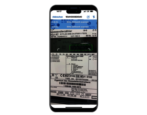 Energiecontrolling Zählwerk scannen in der App