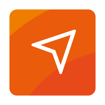 Icon Ort auf organgen Hintergrund 